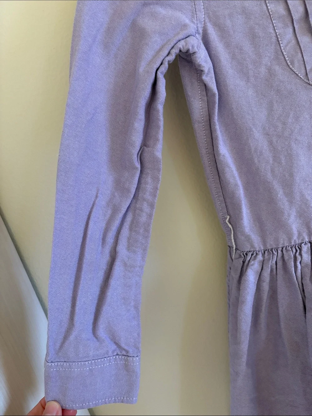 Ralph Lauren Girls Lavender Oxford Pintuck Preppy Dress (MISSING BUTTON & BELT)